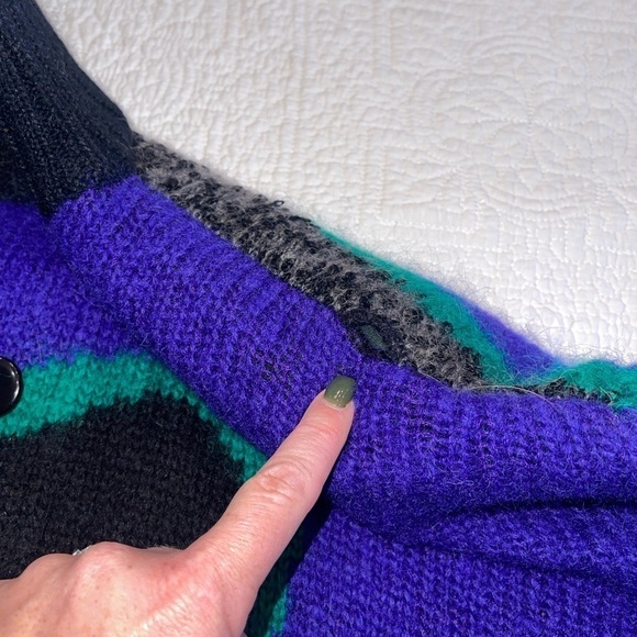 Vintage 1980s funky abstract sweater mohair blend - Picture 3 of 6